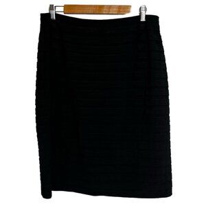 Scarlett Nite Woman Size 14W Black Tiered Pencil Skirt Stretch Pull On Knee